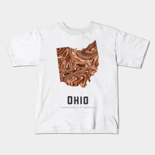 Ohio state map abstract brown Kids T-Shirt